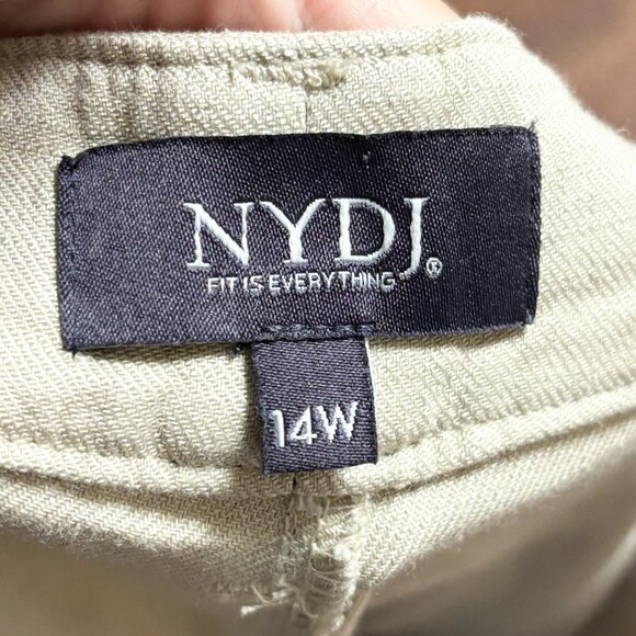 NEW NYDJ Cropped Utility Pants in Stretch Linen in Feather Tan SZ 16W - Picture 9 of 13